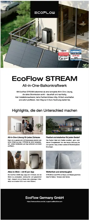 EcoFlow Roll-Up Display STREAM Serie Balkonkraftwerk