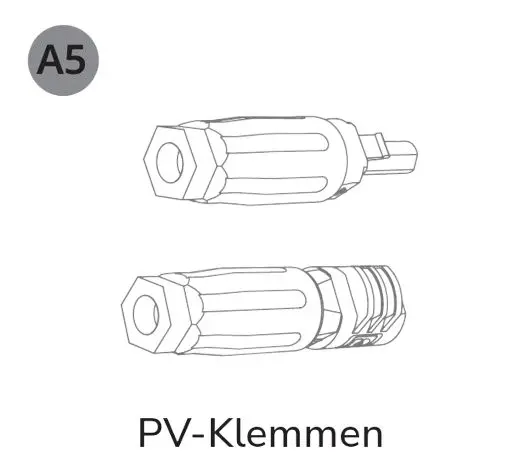EcoFlow (A5) PV-Klemmen Wechselrichter + (C5) Junction Box