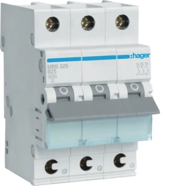 Hager Leitungsschutzschalter MBS325 B25 3-Polig Quick Connect 6kA