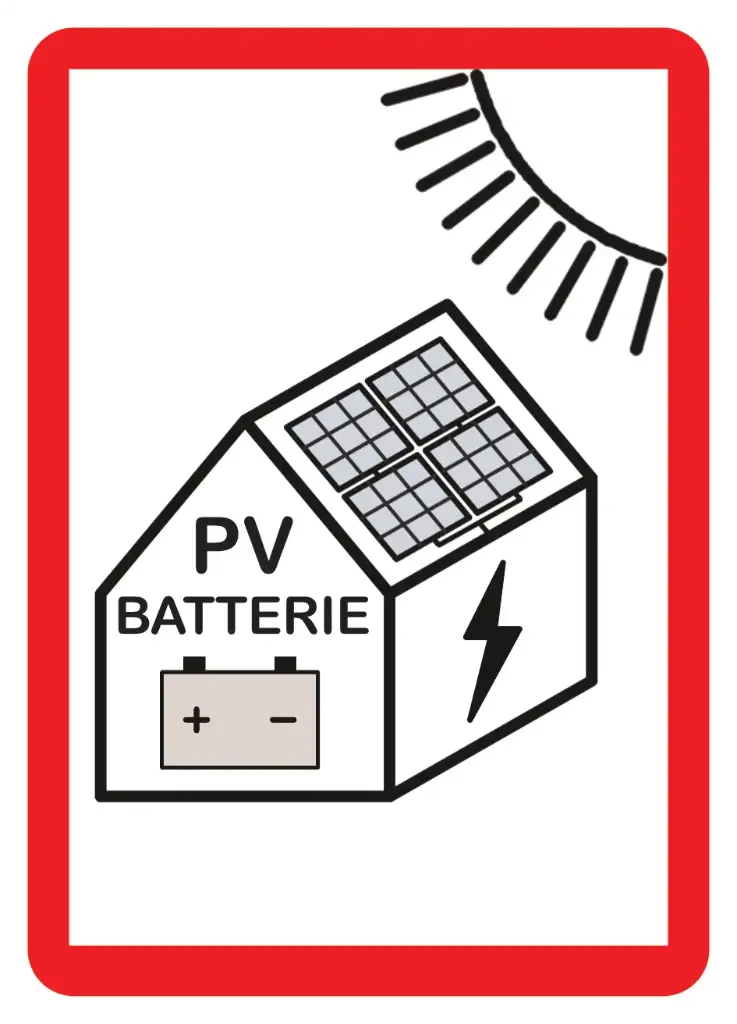 Sticker Zählerschrank PV/Batterie - 74 x 105 mm