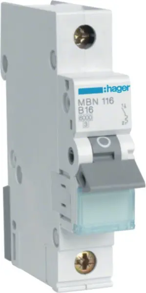 Hager Leitungsschutzschalter MBN116 B16 1-Polig Quick Connect 6kA
