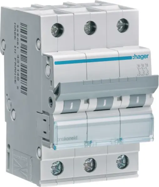 Hager Leitungsschutzschalter 3pol. C-16A, 6kA MCN316