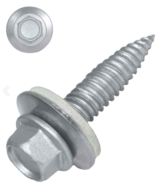 Gewindeformende Edelstahl Schraube 6.3*25mm Sechskant mit EPDM, Bi-Metall