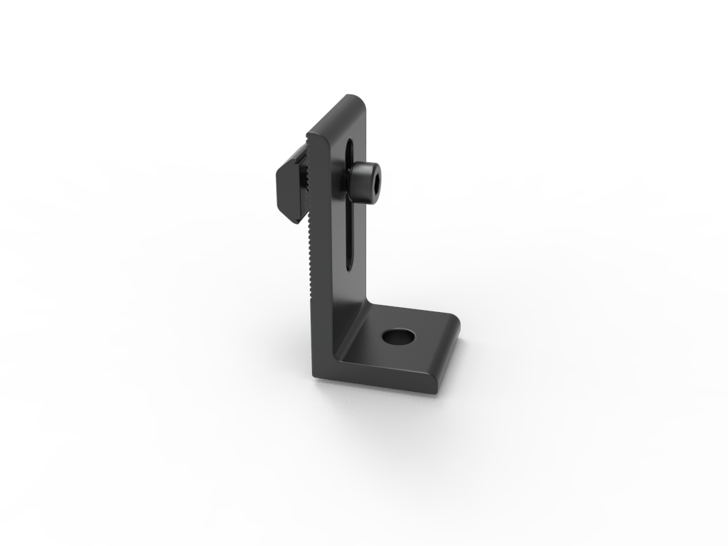 L-Fuß Adapter Schwarz Aluminium mit Nutenstein
