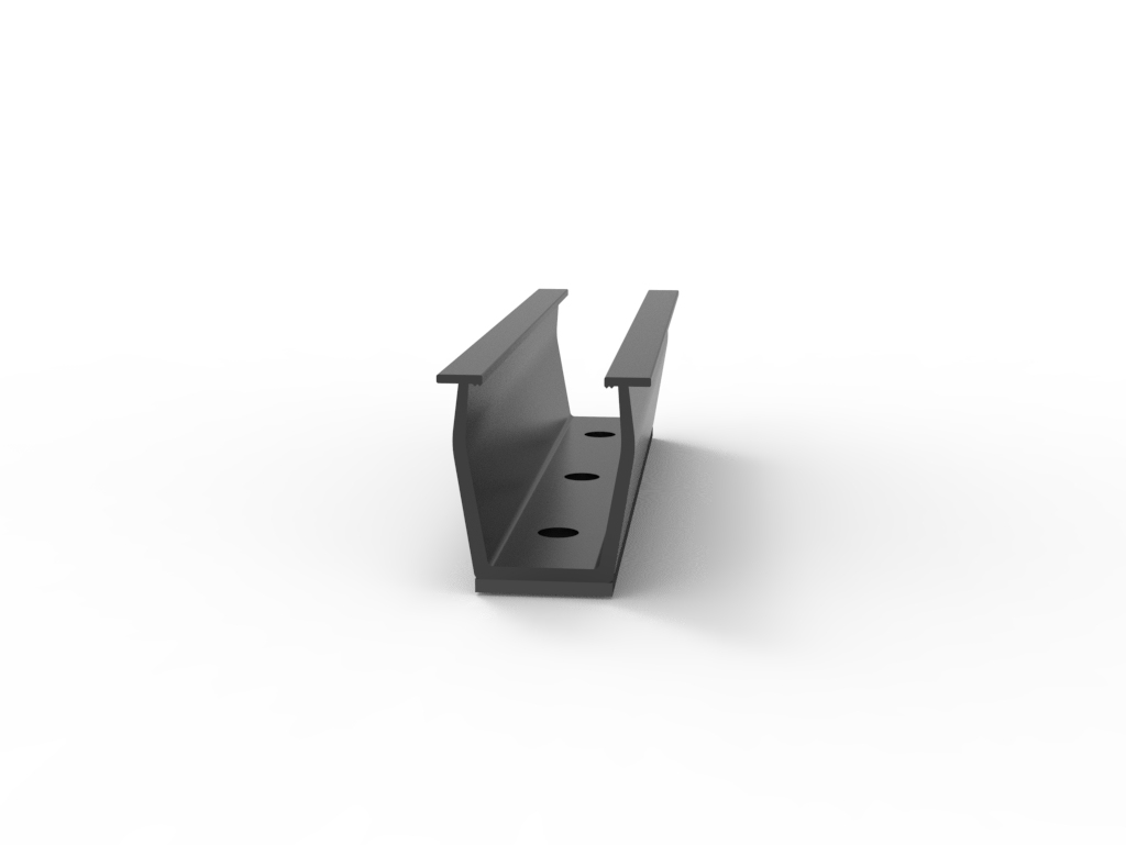 Trapezblech Schiene Schwarz kurz 120mm mit EPDM 