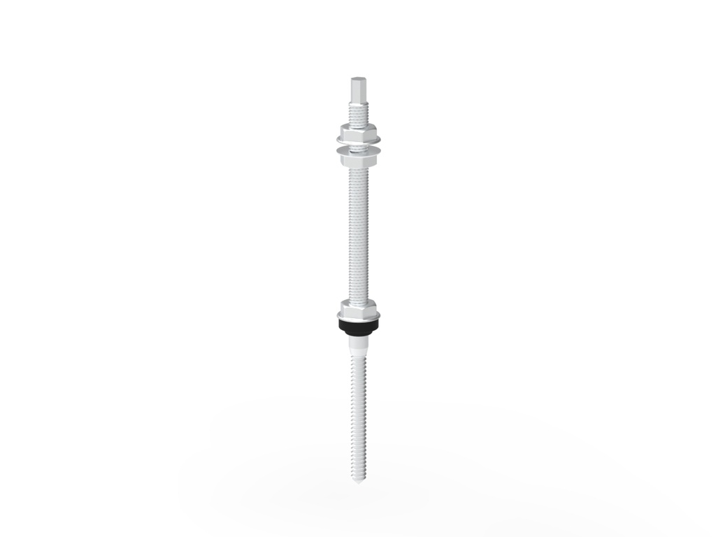 Stockschraube Edelstahl M10 250mm mit EPDM Abdichtung (inkl. 3*Sperrzahnmuttern) 