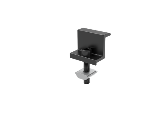[760005] Endklemme 30mm mit Schraube und Nutenstein SCHWARZ